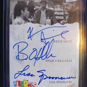 Clerks Triple Autographed Card - Kevin Smith / Brian O'Halliran / Lisa Spoonauer